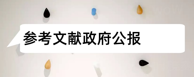 参考文献政府公报和统计公报参考文献格式