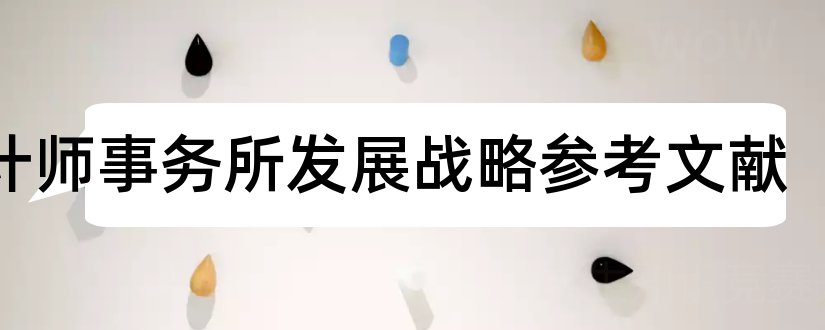 会计师事务所发展战略参考文献和论文查重