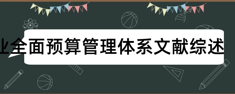 企业全面预算管理体系文献综述和全面预算国外文献综述