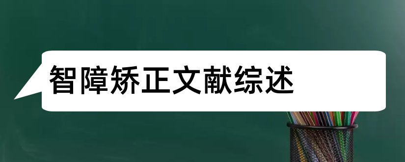 智障矫正文献综述和论文查重怎么修改