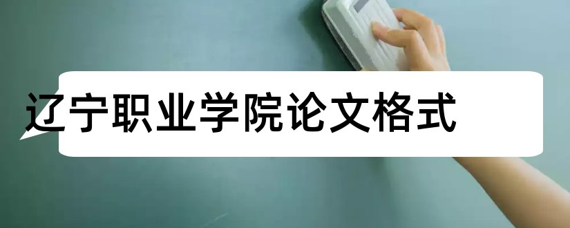 辽宁职业学院论文格式和论文怎么写