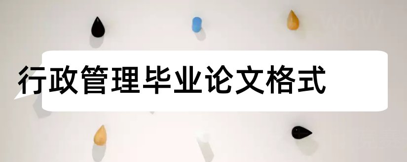 行政管理毕业论文格式和行政管理论文格式