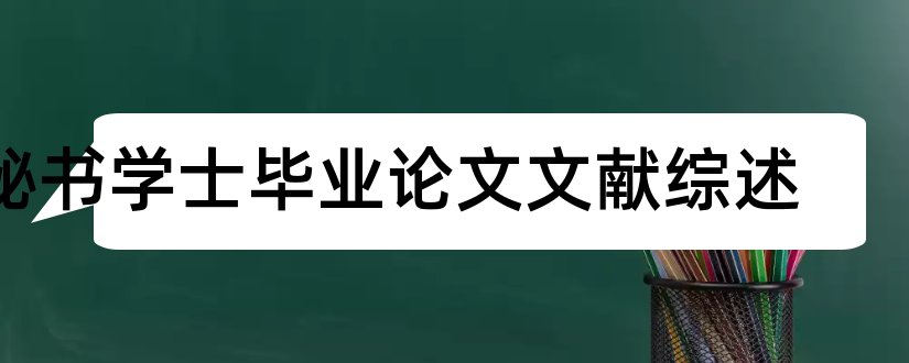 秘书学士毕业论文文献综述和大学论文网