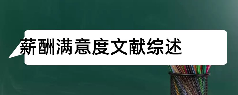 薪酬满意度文献综述和薪酬满意度综述