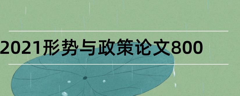 2023形势与政策论文800和经济形势与政策论文