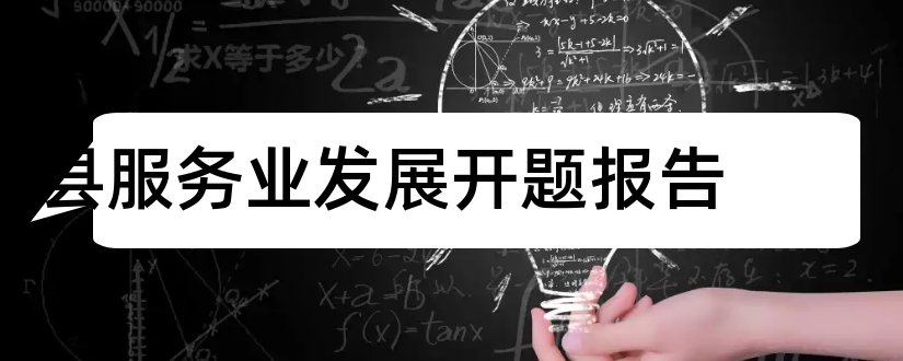 县服务业发展开题报告和开题报告模板