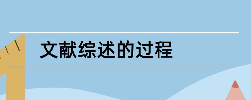 文献综述的过程和论文的文献综述