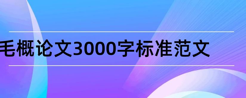 毛概论文3000字标准范文和毛概论文3000字