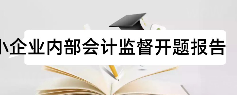 中小企业内部会计监督开题报告和中小企业融资开题报告