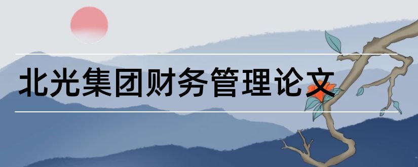 北光集团财务管理论文和企业集团财务管理论文