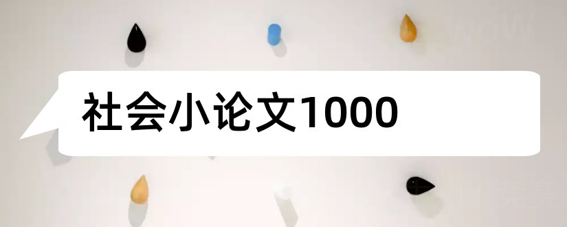 社会小论文1000和社会小论文1000字