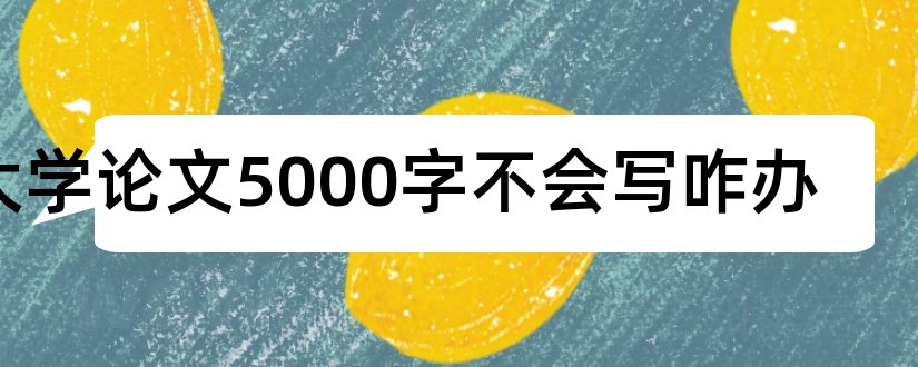 大学论文5000字不会写咋办和写大学毕业论文