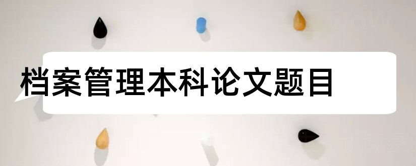 档案管理本科论文题目和民法本科论文题目