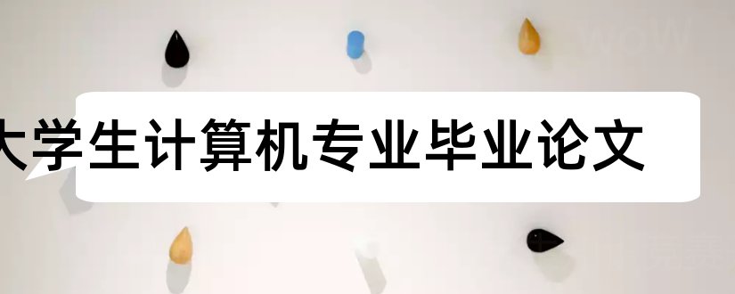 大学生计算机专业毕业论文和大专毕业论文