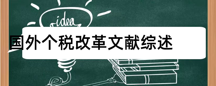 国外个税改革文献综述和国外文献综述怎么找