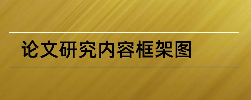 论文研究内容框架图和论文研究内容框架