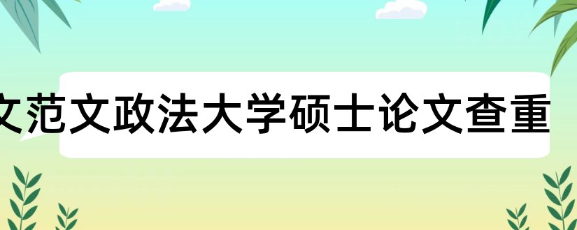 论文范文政法大学硕士论文查重和论文范文政法大学硕士论文