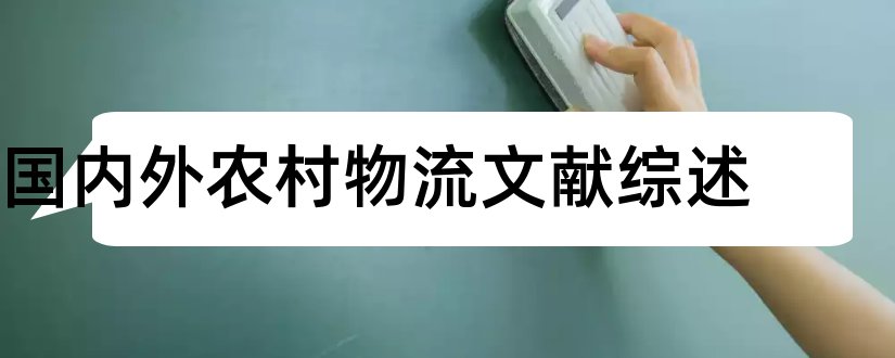 国内外农村物流文献综述和国内外文献综述怎么写