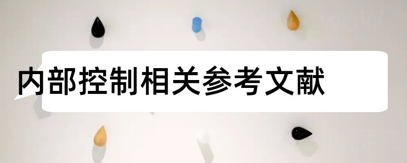 内部控制相关参考文献和内部控制论文参考文献