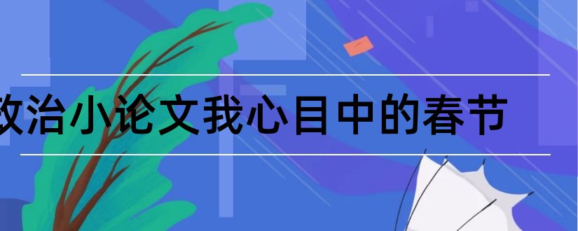 政治小论文我心目中的春节和论文怎么写