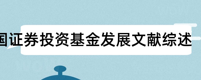 我国证券投资基金发展文献综述和论文查重怎么修改