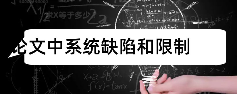 论文中系统缺陷和限制和内部控制缺陷论文