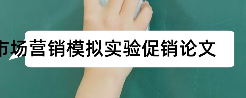 市场营销模拟实验促销论文和会计核算模拟实验论文