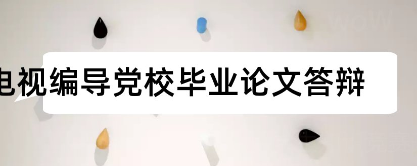 电视编导党校毕业论文答辩和电视编导毕业论文