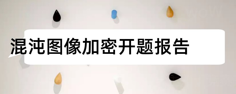 混沌图像加密开题报告和图像去噪开题报告