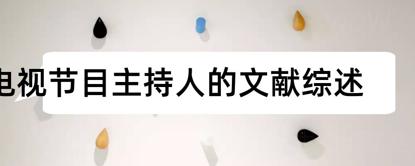 电视节目主持人的文献综述和论文查重怎么修改