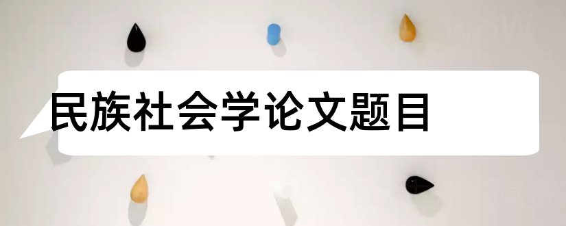 民族社会学论文题目和民族社会学论文