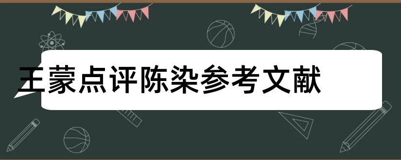 王蒙点评陈染参考文献和论文查重