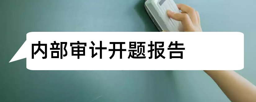 内部审计开题报告和内部审计论文开题报告