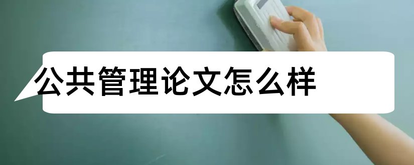 公共管理论文怎么样和公共管理硕士论文