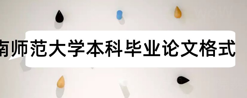 华南师范大学本科毕业论文格式和毕业论文